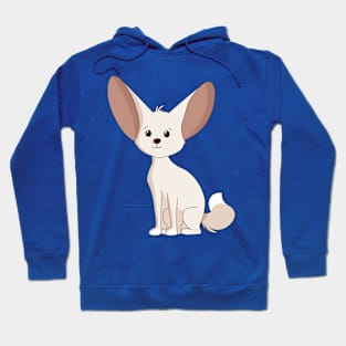 Fox Cute Kawaii Adorable Silver Drawing Fennec Pet Sitting Hoodie